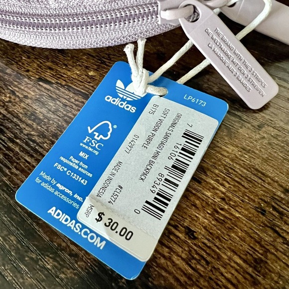 Adidas Originals Santiago Mini Backpack Pastel Purple White, Travel Sports Bag - Picture 10 of 13